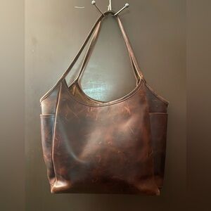 Brown Leather Shoulder Bag from Germany hand made